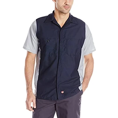 Image of Red Kap Men&#039;s Ripstop Crew Shirt, Short Sleeve T, Navy, Medium