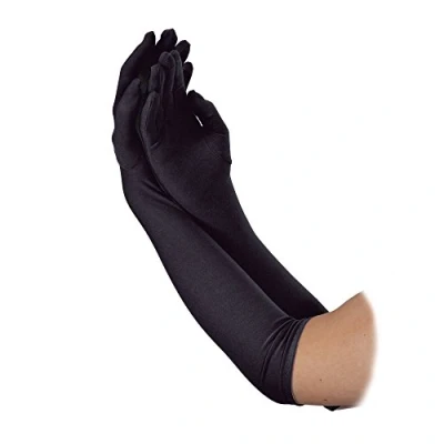 Image of Wicked Costumes Ladies Long Elbow Length Gloves Black Fancy Dress Accessory
