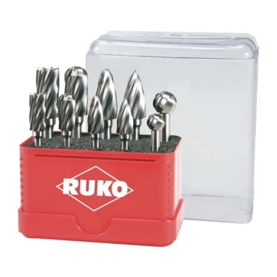 Image of RUKO Tungsten Carbide Totary Burr Set in Mini Box, Bright Finish, 10 Pieces, R116002