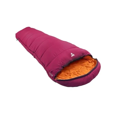 Image of Vango Cadair 250 Single Sleeping Bag [Amazon Exclusive], Warm 3 Season Mummy Shaped for Camping or Indoors, Raspberry