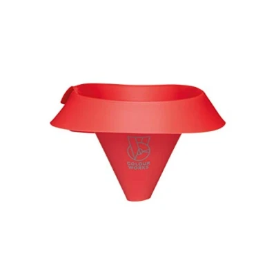 Image of Colourworks Roll &amp; Fold Kitchen Funnel for Jars, Bottles and Containers, Silicone, Cherry, 17 x 25.5 cm