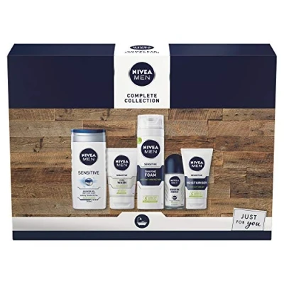 Image of NIVEA Men Complete Collection Giftset, Men&#039;s Toiletry Gift Set for Sensitive Skin, Conquer Skin Irritation with Our Set, 5 Item