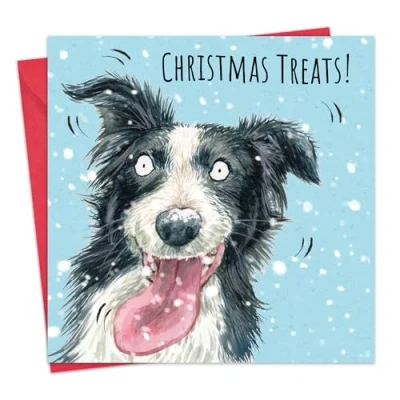 Image of Twizler Funny Christmas Card Dog Treats Humour Merry Xmas from the Mens for Him Husband Dad Son Womens Her Wife Mum Daughter