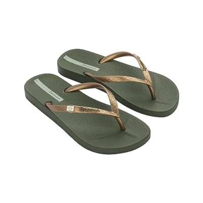 Image of Ipanema Women&#039;s Anat Brasilidade Fem Flip Flop, Green Gold, 9 UK