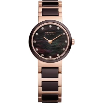 Image of BERING Women Analog Quartz ceramic collection Watch with stainless steel/Ceramic Strap and Sapphire Crystal 10725 765