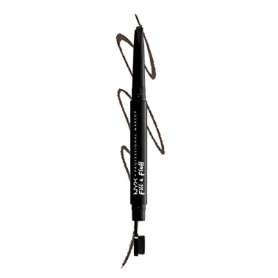 Image of NYX Professional Makeup, Fill &amp; Fluff Eyebrow Pomade Pencil, Creamy Formula, Precise Tip, Paddle Brush for Blending, Brunette