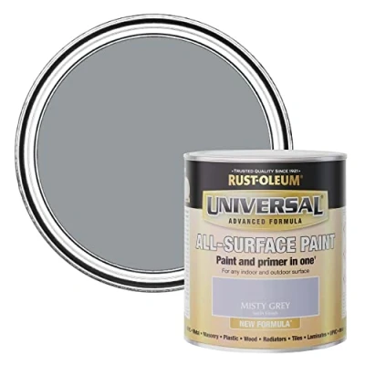 Image of Rust Oleum Universal Paint Satin Misty Grey 750ml