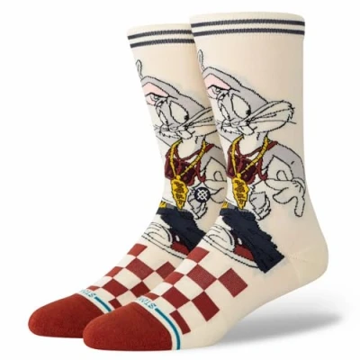 Image of Stance BUGS CREW Unisex Socks, Size: 5.5 7.5, Vintage white