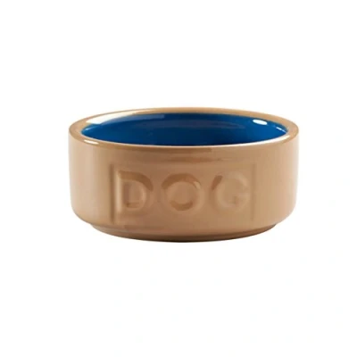 Image of Mason Cash Cane and Blue Lettered Dog Bowl, 13 cm