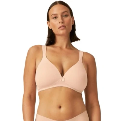 Image of Naturana® Women&#039;s Wireless Bra [Cup A D] 100% Padded Straps Wire Free with Seamless Cups Underbust Band 34 Light Beige
