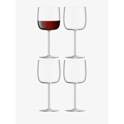 Image of LSA International Borough Wine Glass 450 ml Clear Set of 4 Dishwasher Safe BG13, Red,white