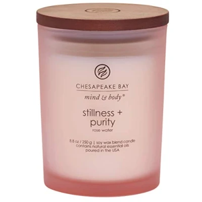 Image of Chesapeake Bay Candle Scented Candle, Stillness + Purity (Rose Water), Medium Jar, 8 Ounce, Home Décor