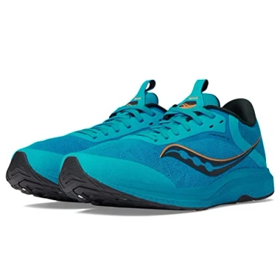 Image of Saucony Mens Freedom 5 Road Running Shoe, Ocean/Black, 10