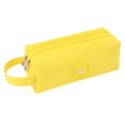 Image of iSuperb Big Capacity Pencil Case Double Zippers Pen Holder Pouch Office College School Large Storage Stationery Portable with Easy Grip Handle &amp; Loop Supplies