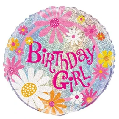 Image of Unique Party 55517 18&quot; Foil Prism Birthday Girl Balloon