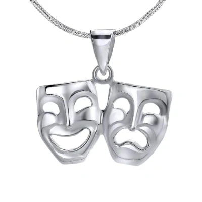 Image of SILVEGO 925 Sterling Silver Pendant Theatre Masks