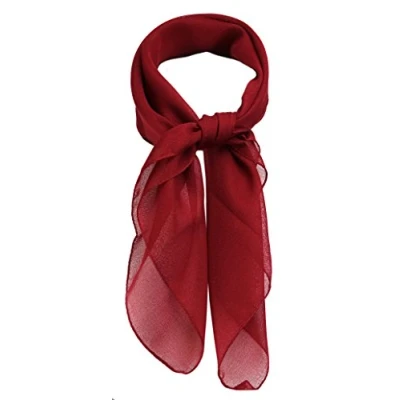 Image of TigerTie Fine Women&#039;s Chiffon Velour Scarf in Plain Colour, 58 cm x cm, wine red, One size
