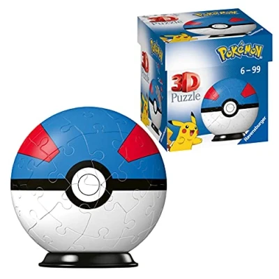 Image of Ravensburger Pokemon Great Ball 3D Jigsaw Puzzle, White