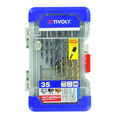Image of TIVOLY 11901170049 Mixed 1/4&quot; Hex Shank Drill Bits and Screw Bit Set (35pieces)