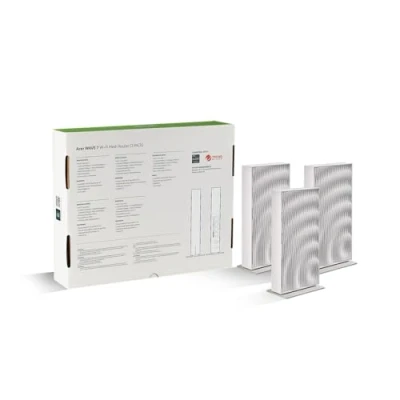 Image of ACER Pack of 3 W7 WiFi Connect Mesh Routers, 7 up to 6.4 Gbps, System, MLO, Supports 6GHz / 5GHz 2.4GHz and 320MHz, Multiple Ethernet Ports