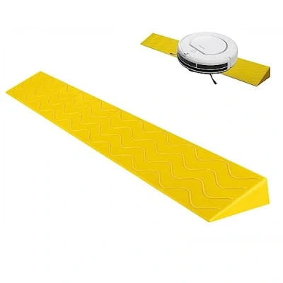 Image of Indoor Threshold Ramps, 1 6.5 cm High Ramp Portable Lightweight Plastic Curb Wheelchair Ramp, for Sweeping Robot, Bicycles, Scooters, Luggage, Electric Vehicles ( Color : Yellow , Size 100*13