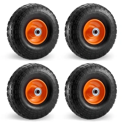 Image of VonHaus Pneumatic Wheels 10 Pack of 4, Spare Replacement Universal Tyre Set for Wheelbarrows, Garden Carts, Sack/Hand Trucks, Trolleys, Utility Wagons, Puncture Proof Heavy Duty Tires, Easy Install