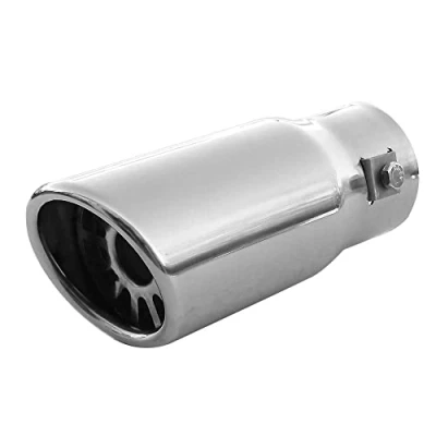 Image of Single Exhaust Tip Performance Sport Muffler Universal Trim Tail End Pipe Stainless Steel Chrome