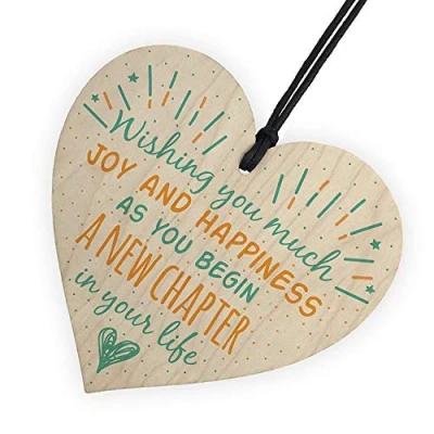 Image of RED OCEAN New Chapter Colleague Heart Plaque Sign Friendship FRIEND Leaving Home Thank You Goodbye Gift