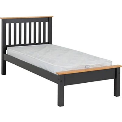 Image of Seconique Monaco 3&#039; Single Low End Bed in Grey/Oak Effect
