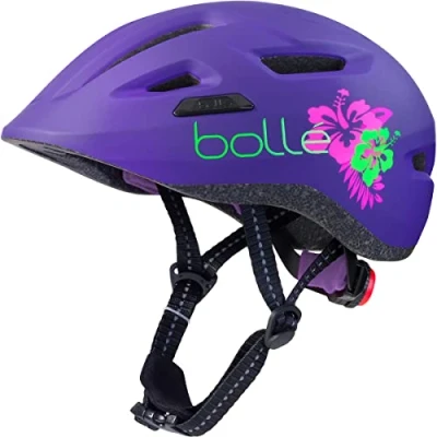 Image of bollé STANCE JUNIOR Purple Flower Matte XS 47 51cm, Cycling Helmet, Extra Small, Unisex Kids