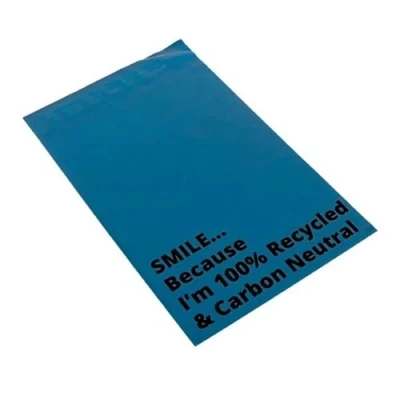 Image of Blue Mailing Bags (50 Pack), 10 X 14 Inch, Polythene Postage Plastic Postal Mail Seal Special. Self Large Size Sacks for Packing Packaging Envelopes Mailers
