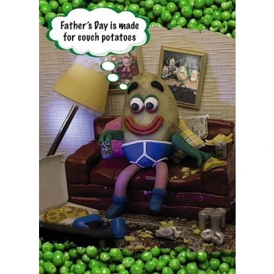 Image of Violent Veg Couch Potato Father&#039;s Day Card