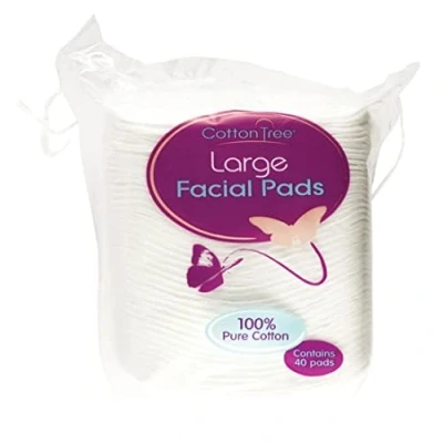 Image of Cotton Tree 100% Pure Cotton, Facial Wool Pads, Pack Of 40 Large
