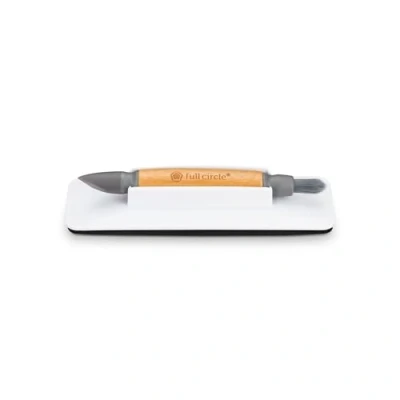 Image of Full Circle Control Alt 3 in 1 Electronics Cleaning Brush and Screen Wiper Set, Bamboo, Gray