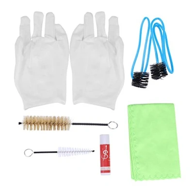 Image of 6 in1 Trumpet Cleaning Kit, Trombone Tuba Horn Set Kit Tool with Cloth Brush Gloves