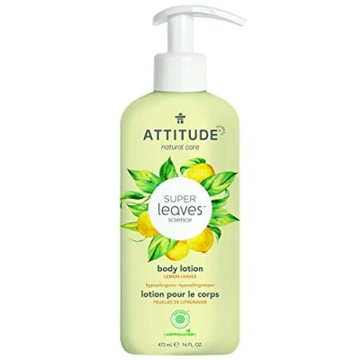 Image of ATTITUDE Body Lotion, EWG Verified Moisturizer, Dermatologically Tested, Vegan Skin Care Products, Non Greasy, Hydrating for Dry Skin, Lemon Leaves, 473 mL