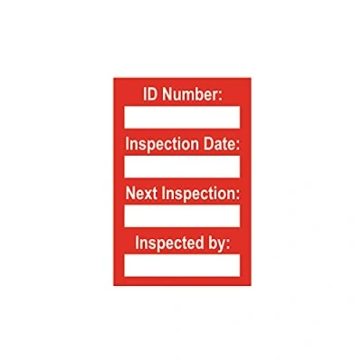 Image of Harness Inspection Tag, Pack of 20, Red, Polypropylene, 31mm x 47mm