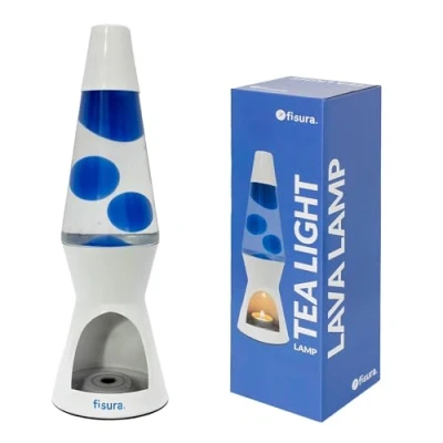 Image of Lava Lamp with Candle. Electricity Free lamp. Eco Friendly Motion Original Gift. Measurements: 29 centimetres x 8.5 (Candle, Blue)