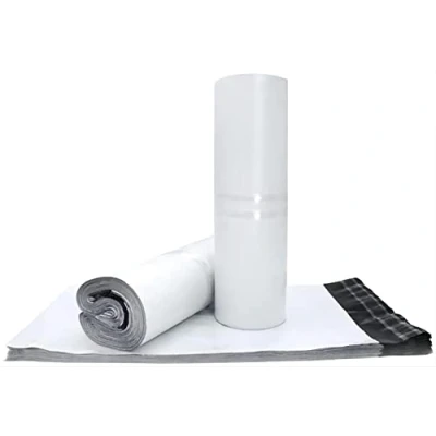Image of Sipobuy 100PCS Mailing Postal Express Bags, PE Material Seal Pack Packaging Postage Mail Sacks Envelopes Mailers, Waterproof and Moisture Proof (White,25X35cm / 10X14in)