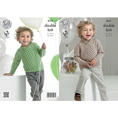 Image of King Cole 4151 Knitting Pattern Childrens Sweaters to Knit in Comfort DK