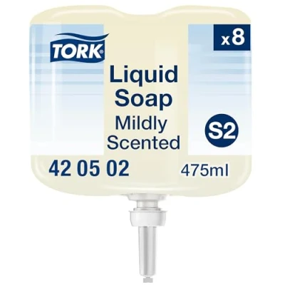 Image of Tork Mildly Scented Mini Liquid Soap S2, Fresh Scent, 8 x 475ml, 420502