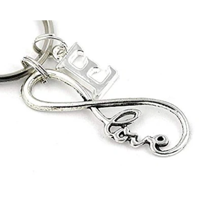 Image of SILVER KNIGHT Infinity Key Ring, Personalized Keyring, Initial Keychain, Hope, Gift Bag