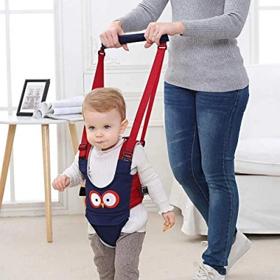 Image of Felly Baby Walking Harness Handheld Walker, Safe Stand Hand Held Toddler Leash Assistant Helper, Breathable Safety Belt for Infant, Adjustable (Blue)