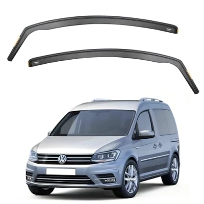 Image of Ispeed Wind Deflectors For Volkswagen VW Caddy mk3 / mk4 2004 2020 2pc Set Keep Your Car Ventilated In Rain Reduce Turbulence Tinted Channel