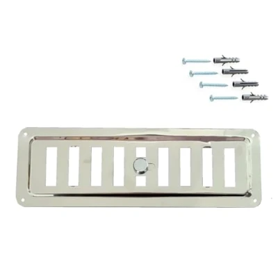 Image of Adjustable Stainless Steel Non Magnetic Ventilation Grille Regulated Air Vent Grid INOX AISI 316, Convection Outlet/Inlet Grille, Diffuser. (23 x 7,5 cm / 9 3 inches)