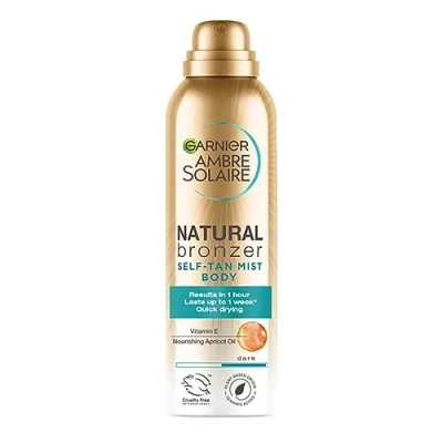 Image of Garnier Ambre Solaire Natural Bronzer Quick Drying Dark Self Tan Body Mist 150ml