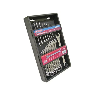 Image of Faithfull Chrome Vanadium Combination Spanner Set, 18 Piece FAISPASETC18