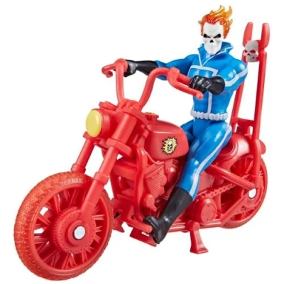 Image of Marvel Hasbro Legends Series Retro 375 Collection Ghost Rider 9.5 CM Action Figures, Includes Vehicle, Multicolor, F6544
