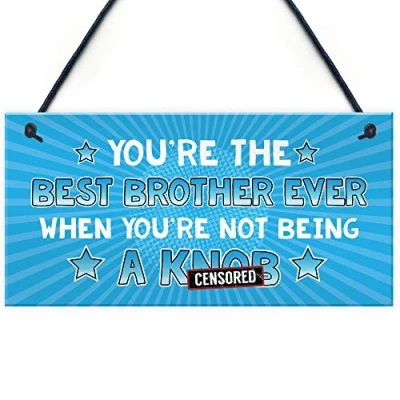 Image of RED OCEAN Funny Brother Plaque Rude Gift From Sister Sign For Him Birthday