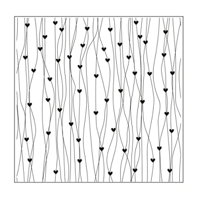 Image of Vaessen Creative Embossing Folder, Hearts and Lines, for Adding Texture Dimension to Papercraft Projects, 15 x cm